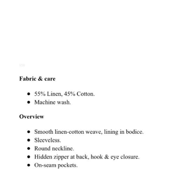 NEW Gap Linen Blend Fit & Flare Dress Black Sleeveless Pockets Preppy Career - Picture 14 of 16